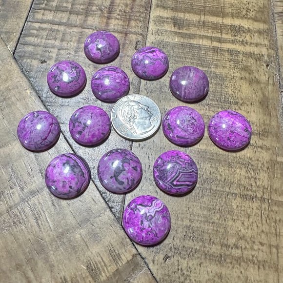 2pc 20mm Ripple Jasper Dome Cabochons - Purple - Picture 2 of 8